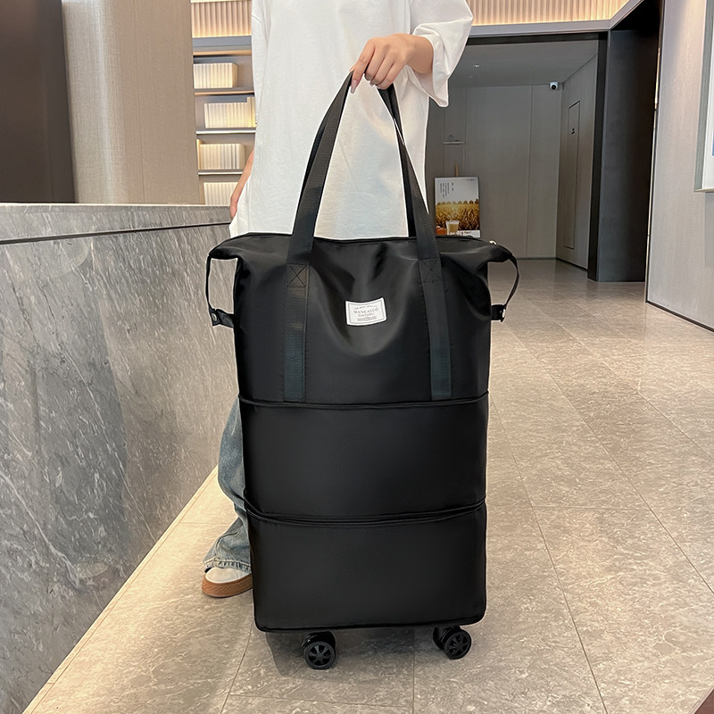 旅行包女大容量拖包万向轮行李箱带拖轮袋可折叠大包Y伸缩收纳背