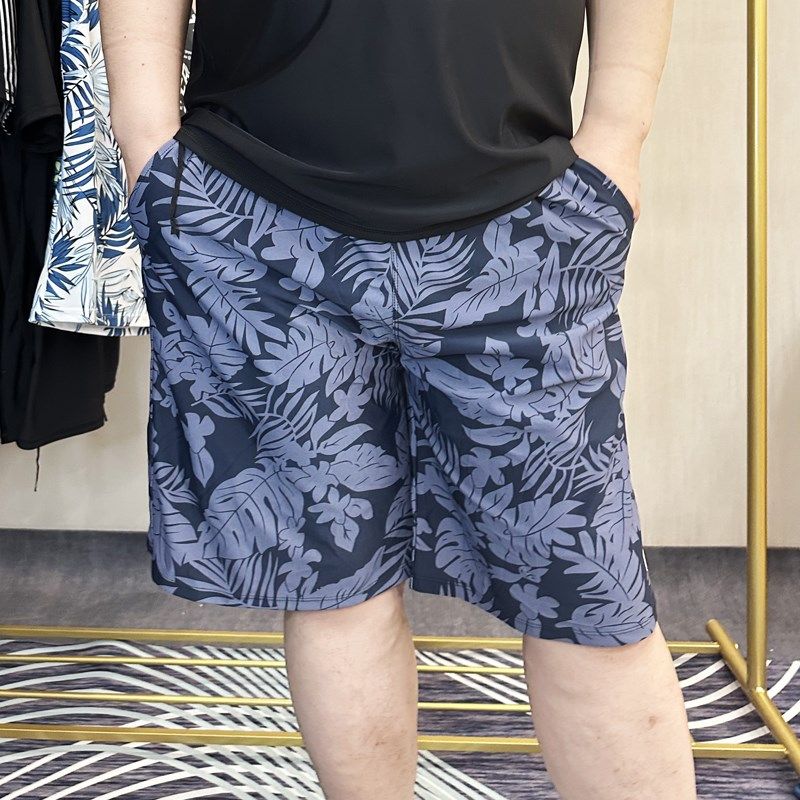 男士大码沙滩裤泳裤宽松防尴尬加D肥三亚海边漂流温泉四面弹泳衣