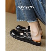 女鞋 包头半拖鞋 41一4 202A4平底懒人半托单鞋 大码 女夏季 外穿沙滩鞋