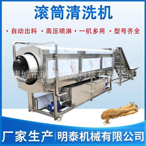 豆干包装袋洗袋机 中药材洗药机 地骨皮高压喷淋清洗机 萝卜滚筒
