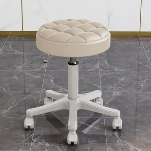 美容凳子美容院旋转升降滑轮美C发大工椅子理发店家用美甲圆凳