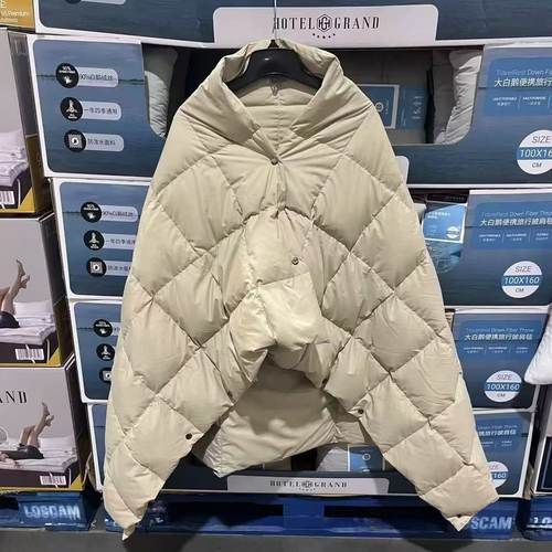 开市客代购 HOTEL GRAND大白鹅便携旅行披肩毯子 90%白鹅绒丝保暖