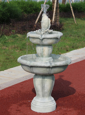 欧式花园流水喷泉庭院阳台落地水E景假山鱼池喷水池造景装饰摆件