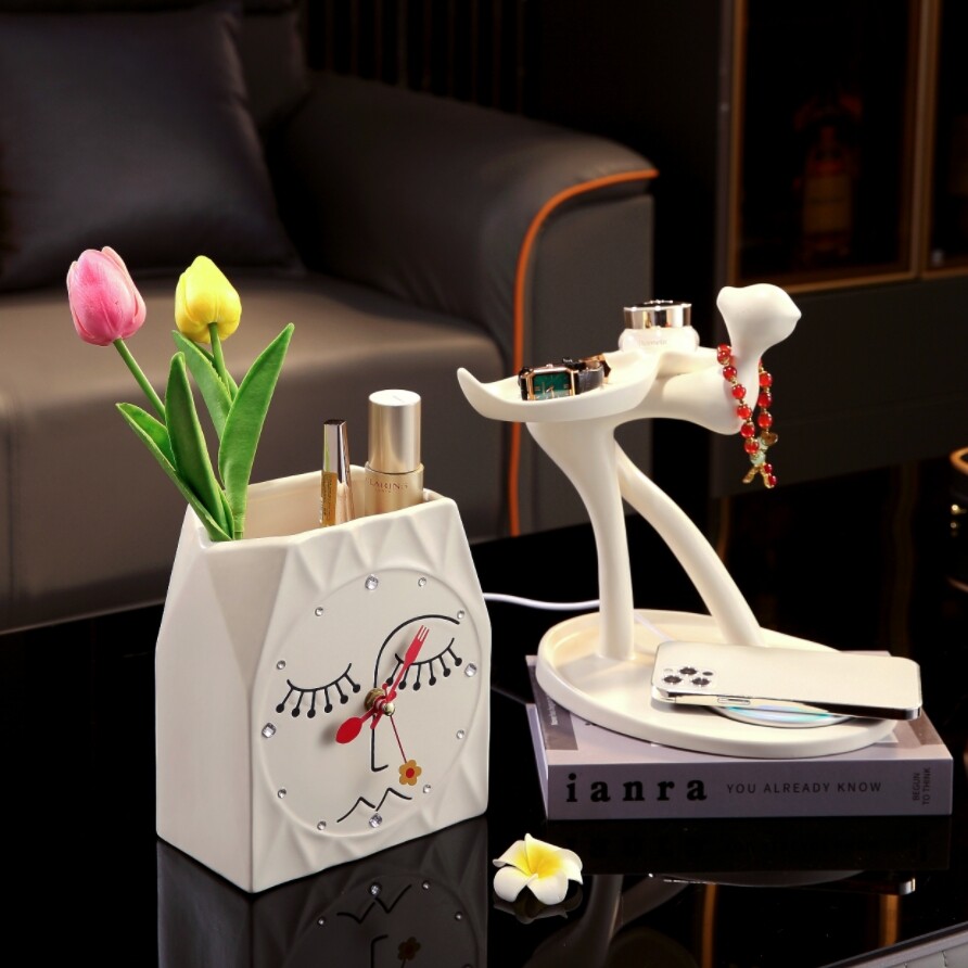 抽象艺术摆件客厅玄关电视机柜卧室床头无线充桌面装饰.品乔迁礼