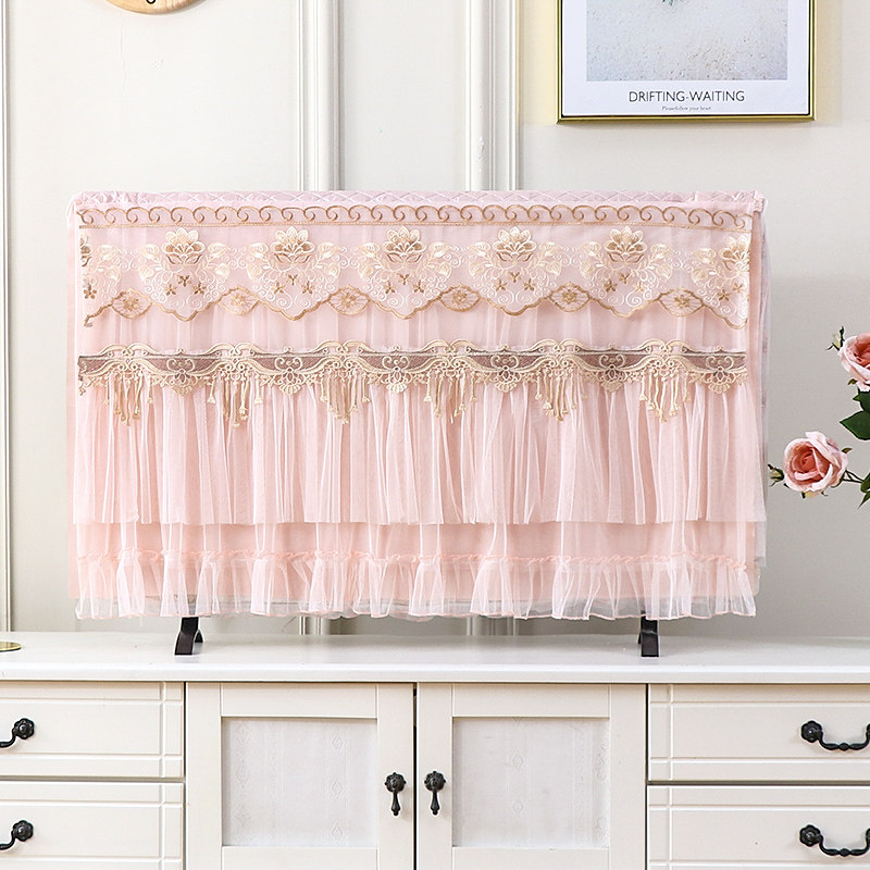 婚庆红色开机不取i液晶电视套55平面曲面防尘罩65挂式50寸蕾丝盖