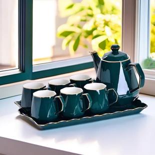 结婚礼品 北欧轻奢水具乔迁茶具整套家用客厅水杯杯子陶瓷杯具套装