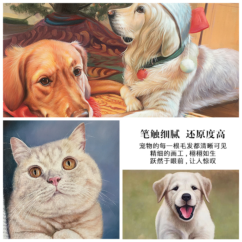 油画定制肖像照片手绘真人物风景抽象动物装饰画单幅挂画定做图片