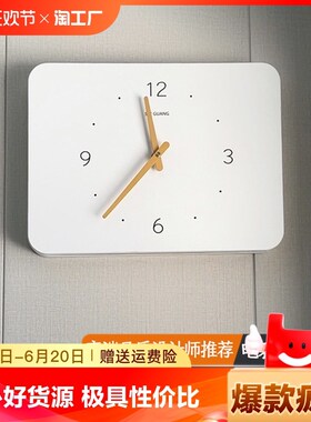 电表箱装饰画带钟表挂钟挂画配电箱遮挡时钟免S打孔遮丑超薄推拉
