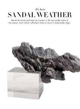 现代新中式水晶天然石假山摆件简约样板间玄关柜书X房客厅展示品