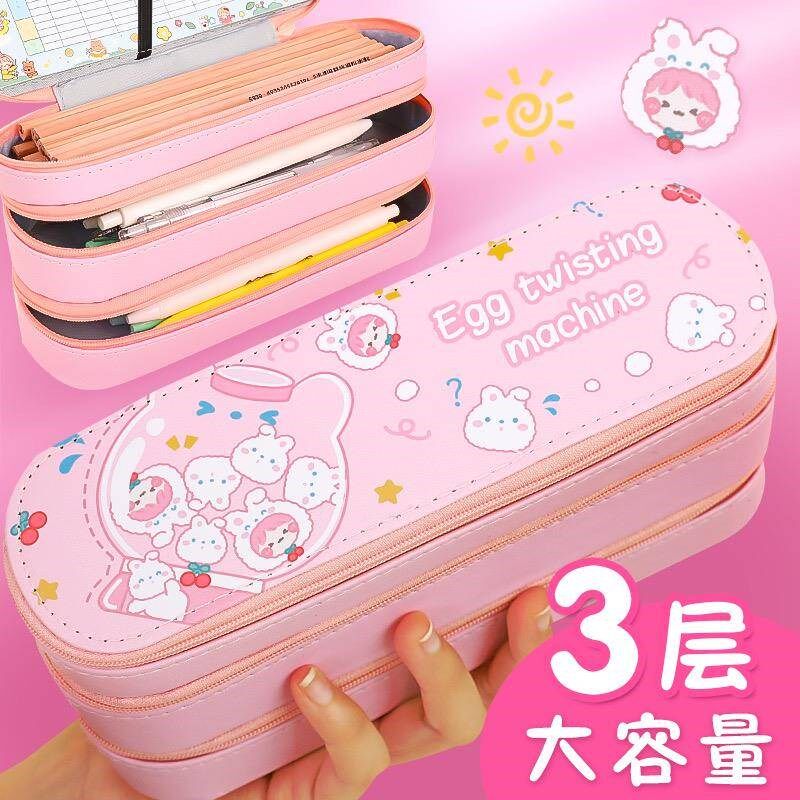 女简约小学生文具盒女孩铅t笔盒女生笔袋大容量女款网红多功能自