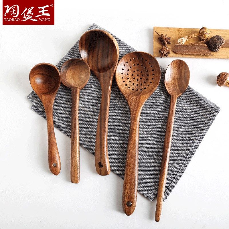 木铲子不b粘锅专用耐高温家用炒菜锅铲木头质汤勺炒勺煎铲厨具套