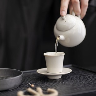 草木祠草木灰茶杯陶瓷品茗杯功夫茶具茶道主人杯喝茶杯子茶盏茶碗