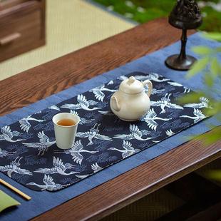宫廷小茶席干泡席茶几桌旗桌布轻奢高端布艺传统工艺 原创松鹤中式