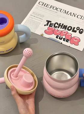 览萌Lane Mouen新品24款葫芦保温杯女生高颜值礼盒大容量桌面吸管