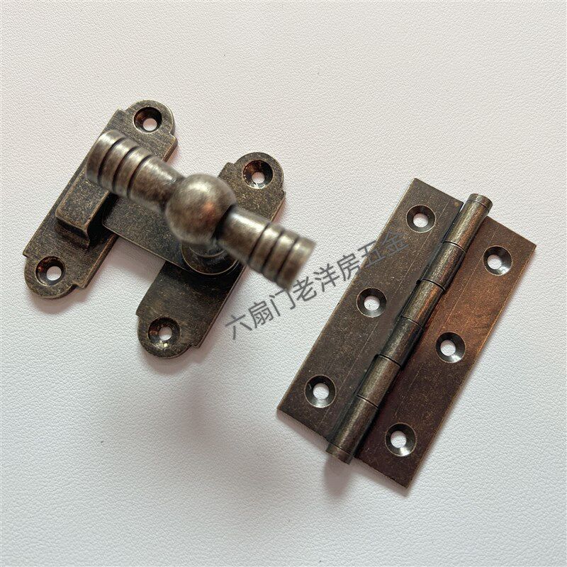 六扇门猫门锁 纯铜仿古插销 门窗连动锁扣 卫生间插销 猫洞门五金