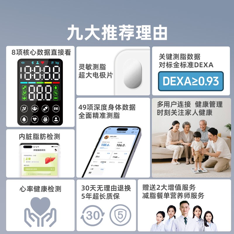 乐福体脂秤体重秤电子秤家用小型精准称体重家用体脂称健康秤