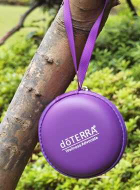 多特瑞10格紫色精油收纳包2ml滚珠瓶分装瓶便携随身圆形