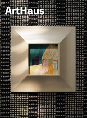 ArtHaus柔光肌理石纹撞色抽象装饰画包豪斯氛围感珠光立体实木框A