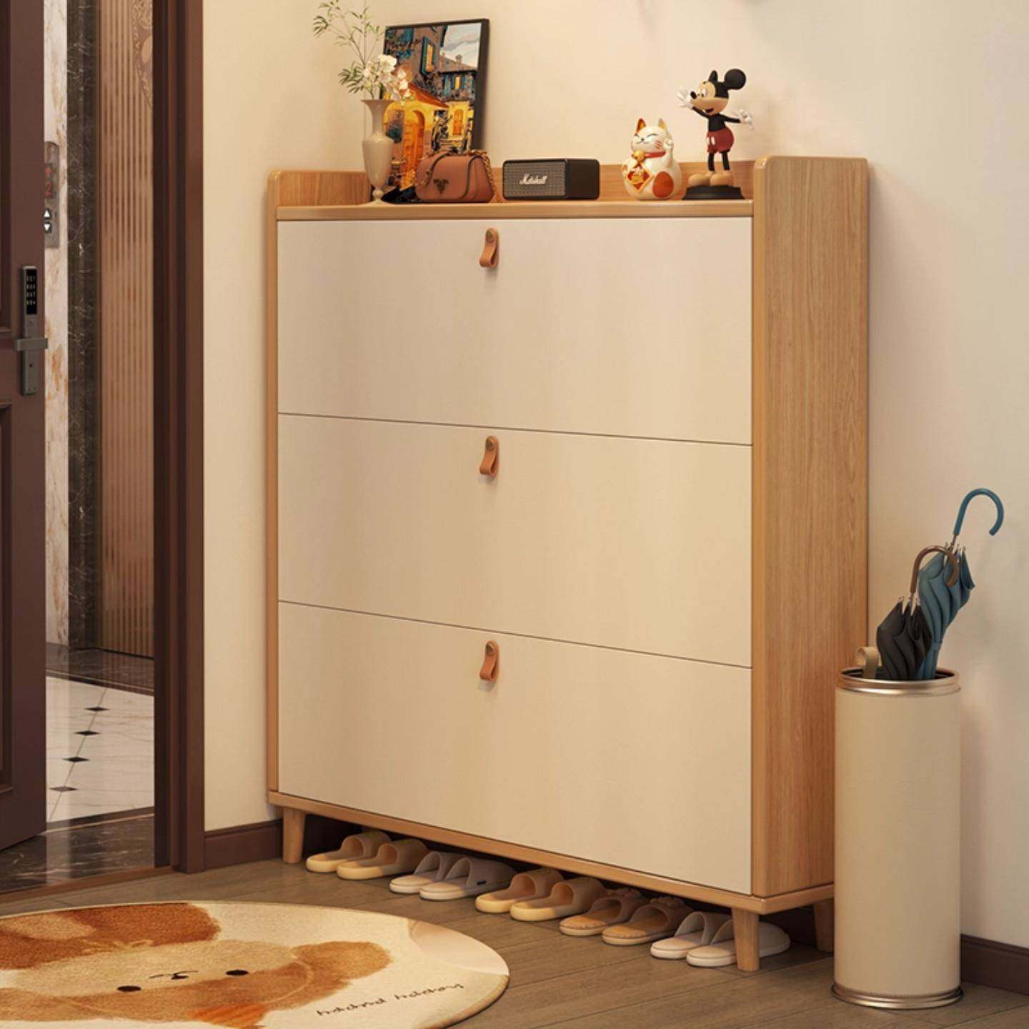 超薄翻斗鞋柜家用门口收纳柜一体靠墙实木芯2026新款门后窄储物柜,住宅家具,鞋柜,淘宝优惠券,粉丝福利购,淘宝优惠卷