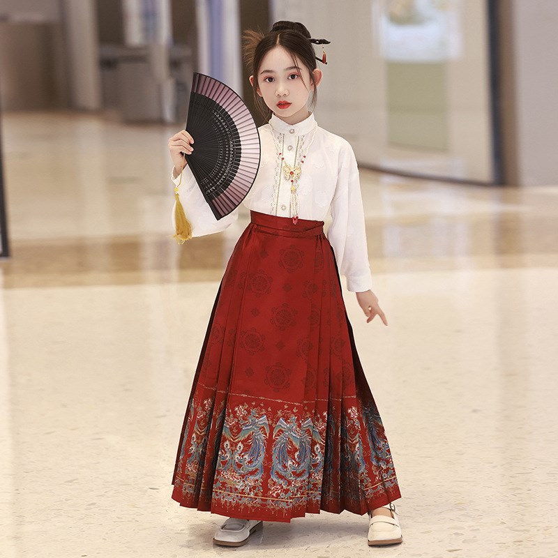女童马面裙套装国潮2025新款中国风小女孩唐装半身裙春秋儿童古装