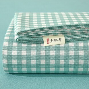 麻布~老粗布床单j老式1米5床单纯棉加厚三件套夏天夏季凉感不移位