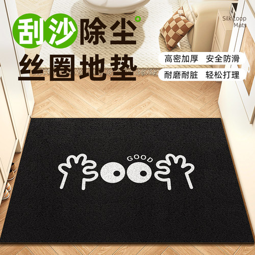 卡通入户丝圈地垫除尘耐脏好打理家用脚踏垫可定制耐脏玄关小地毯