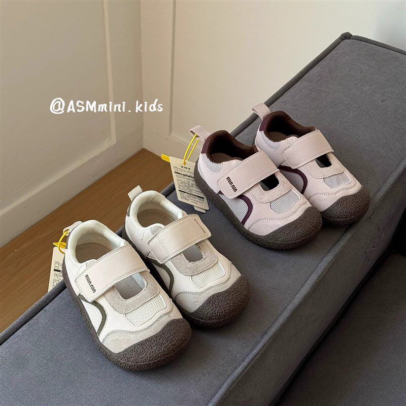 2025春夏新款儿童浅口防踢运动鞋韩版男女童轻便透气软底休闲网鞋