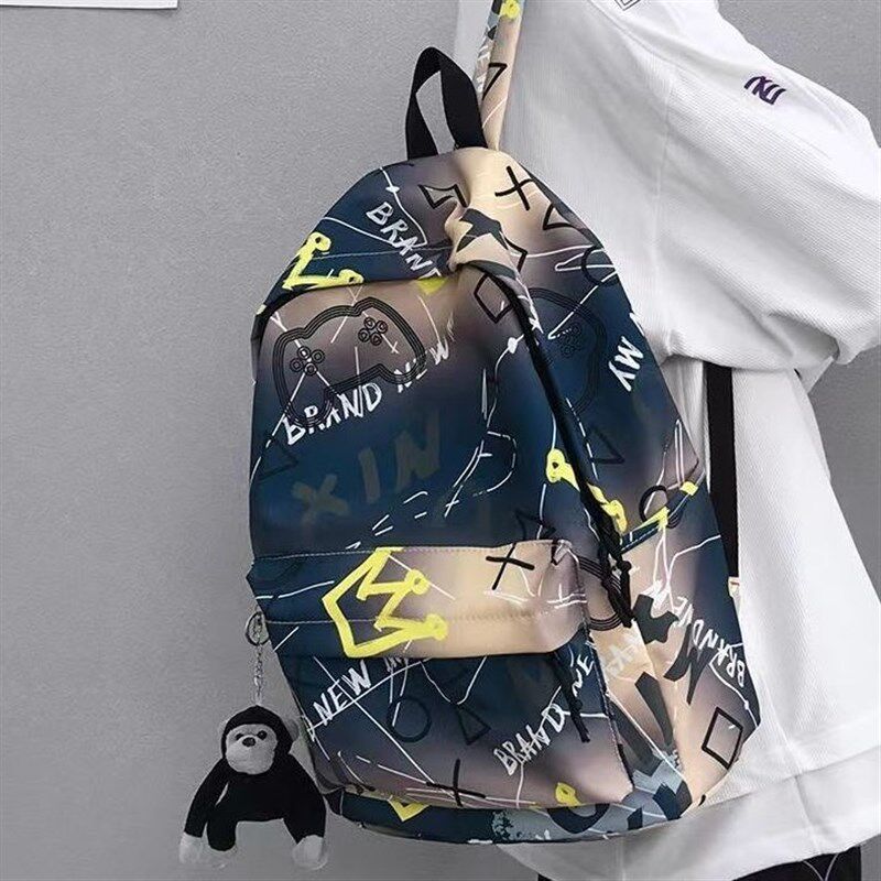 初中生书包2023新款男生潮流高中生大学生时尚大容量青少年双肩包