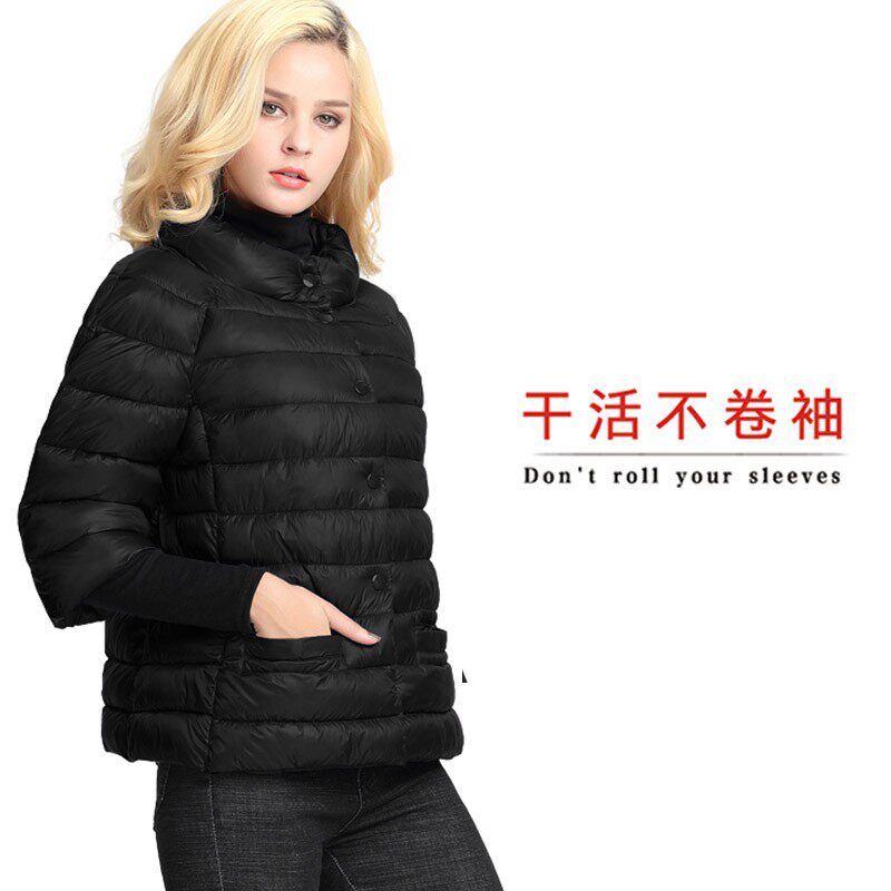 2021新款棉衣女短款棉袄棉服中老年大码短袖半袖七分袖中袖外套