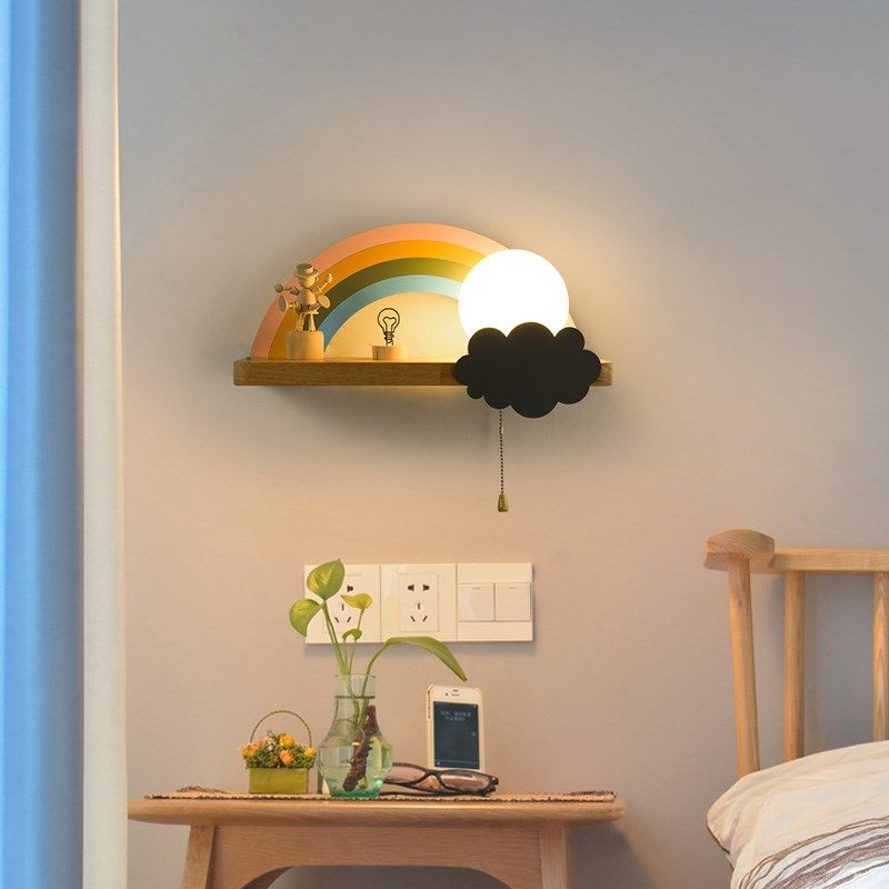床头灯壁灯简约现代客厅卧室背景墙北欧创意实木男孩女孩儿童房灯,家装灯饰光源,壁灯,淘宝优惠券,粉丝福利购,淘宝优惠卷