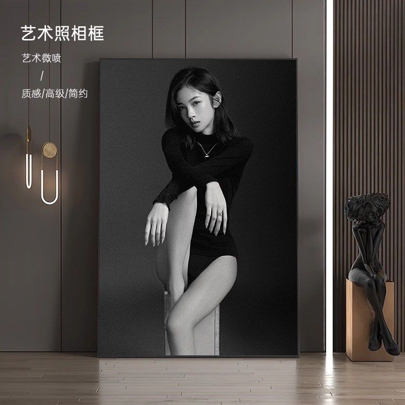 婚纱艺术照个人写真挂墙肖像儿童高级油画布照片打印影楼相框定制