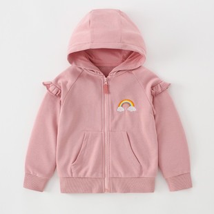 2023秋季童装女宝宝连帽外套女童秋天拉炼衫中小童卫衣夹克秋衣8