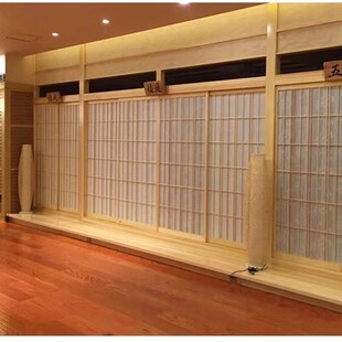 日式 现代吊轨折叠推拉门 隔断章子门榻榻米屏风实木花格窗新中式