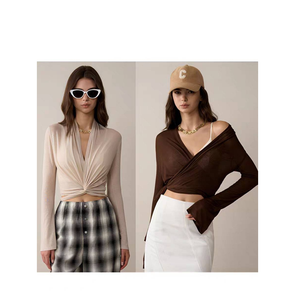 喇叭袖瑜伽服女亲肤修身设计交叉绑带运动罩衫透气健身服休闲百搭