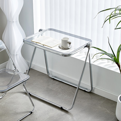 网红ins亚克力k透明折叠桌子简约现代家用卧室阳台桌椅组合便携桌