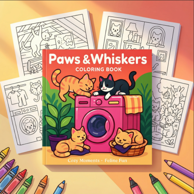 桃小桃正版爪爪胡须猫咪涂色本