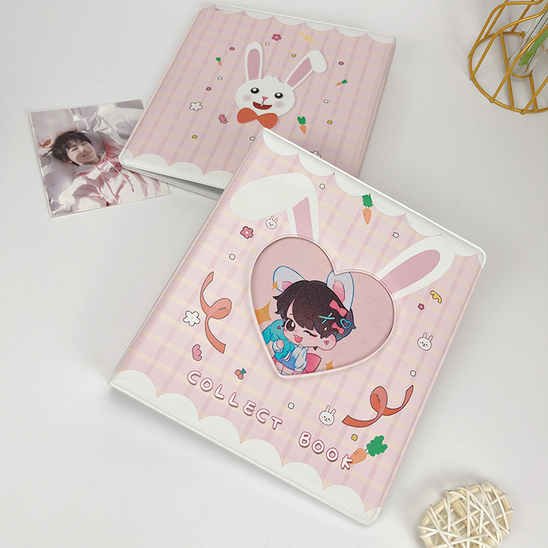 定制a5小卡明信片收纳册大容量6孔活页四宫格镂空卡册爱豆专辑卡
