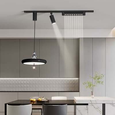 餐厅轨道吊灯意式极简高级感2025新款创意可移动轨道岛台长条吊灯