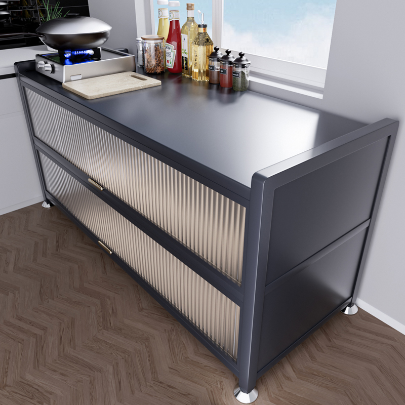 厨房置物架落地多层收纳柜多功能餐桌边储物柜子靠墙备餐桌工作台