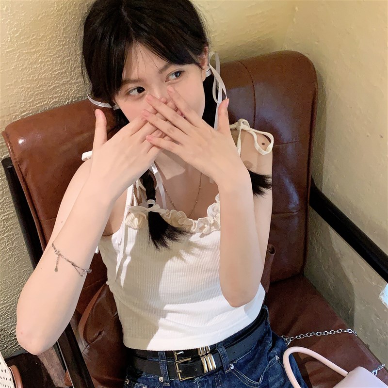 【翻斗花园日记】蕾丝边吊带背心外穿女百搭甜美日系内搭无袖上衣