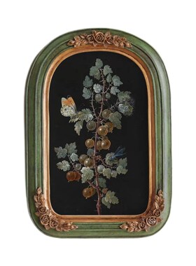 现代轻奢中古小众古典复古怀旧装饰画法式植物花卉拱形框美式挂画