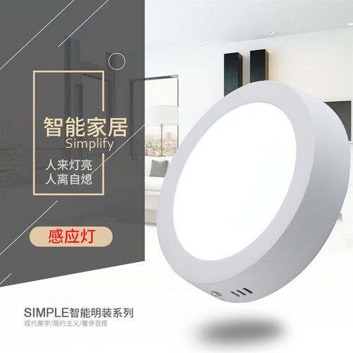 人体感应led吸顶灯明装款玄关过道走廊楼梯平台卫生间人走动亮灯