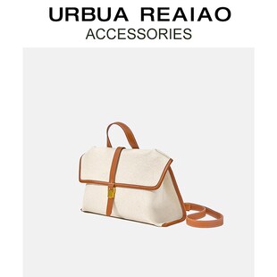 小众设计随游牛仔邮差包女202y4新款 通勤帆布小挎包撞色单肩斜挎