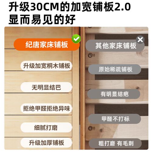 全实木无床头床现代简约可定制任意无靠背榻榻米床V矮床排骨架床