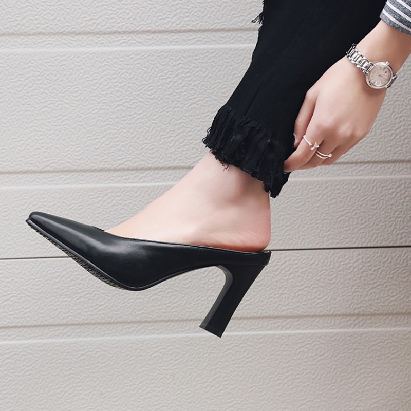 2021新款包头半拖鞋女外穿夏时尚小码女鞋313233大码41粗跟43高跟