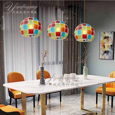 奶茶店北欧现代简约餐厅玻璃吊灯创意个性快餐冷饮店餐桌小吊灯具
