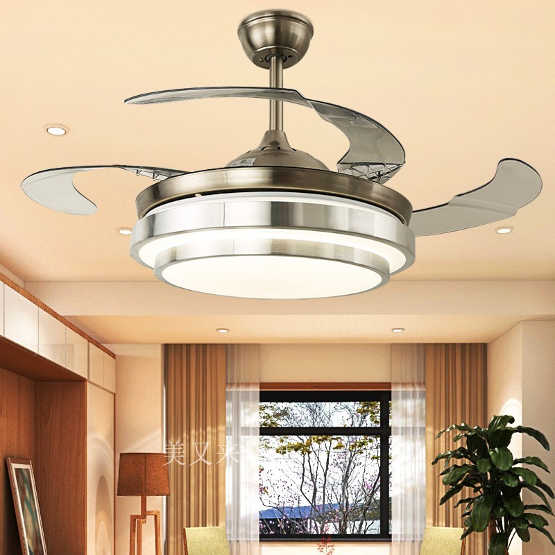 简约现代客厅家用餐厅吊扇时尚房间吊灯大气奢华遥控风扇灯具