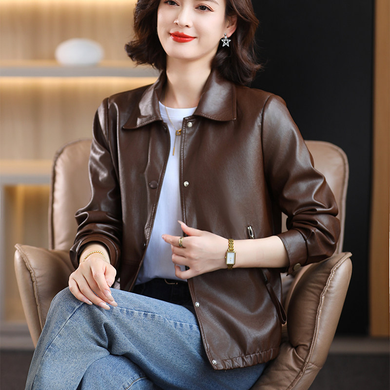 皮衣女款外套2024秋装新款爆款黑色pu皮夹克短款开衫休闲时尚外衣