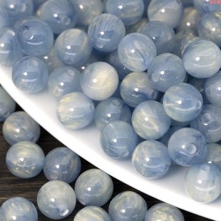 手串珠子散装黄色水晶珠子大孔径编手链的小配P饰珠子星空流光晕