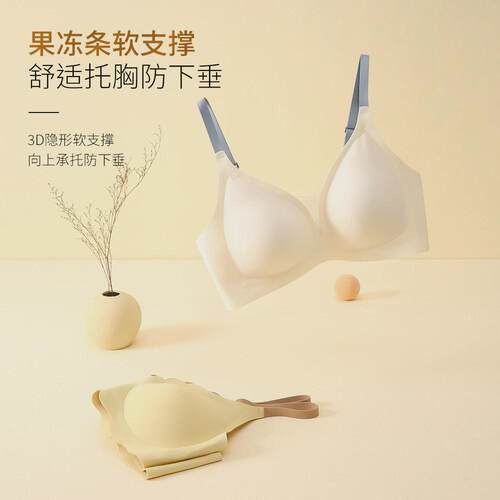 果冻条内衣女软支撑光面无痕小胸聚拢提拉文胸P无钢圈舒适侧收胸